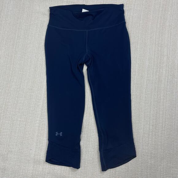 Under Armour Dark Navy Blue Compression Cropped Leggings Size‎ Small - Picture 1 of 7
